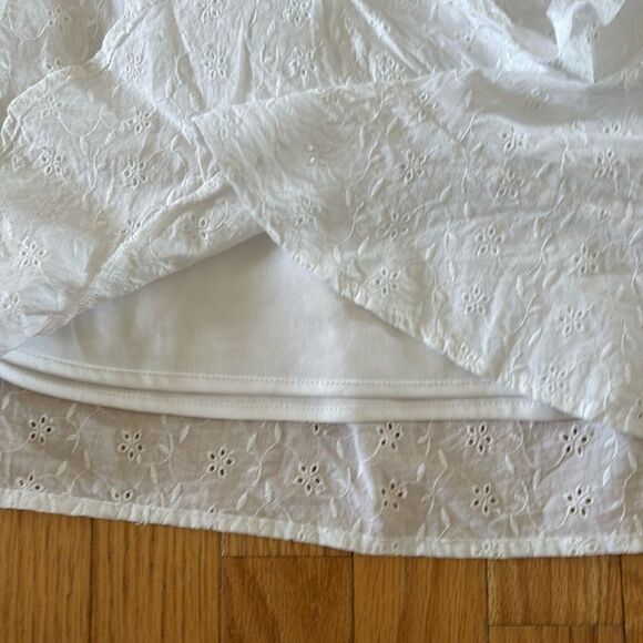 White Mini Wrap Eyelet Skirt size medium y2k‎ coastal coquette beach - Picture 3 of 7